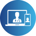 Virtual care icon graphic